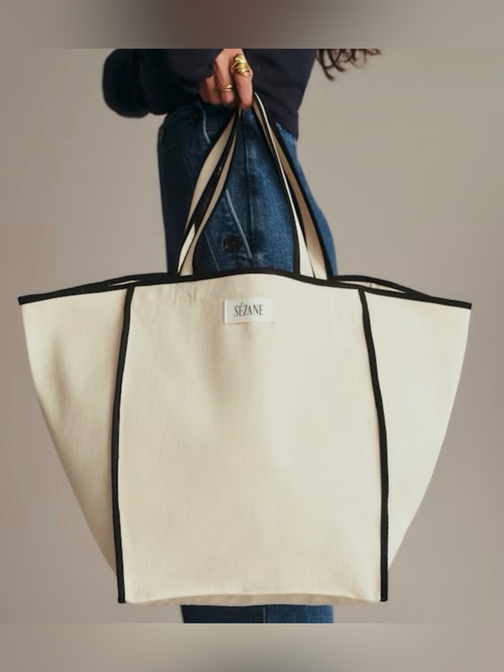 NWT Sezane Totebag Ecru 100% Cotton